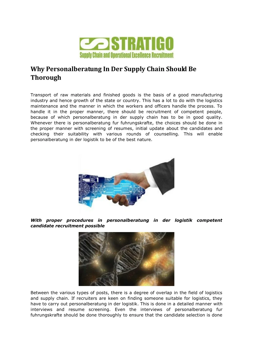 why personalberatung in der supply chain should