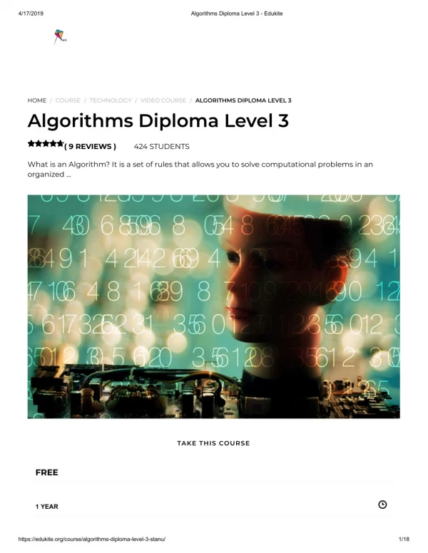 Algorithms Diploma Level 3 - Edukite