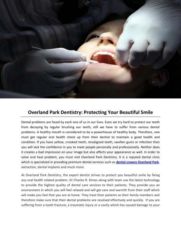 Overland Park Dentistry: Protecting Your Beautiful Smile