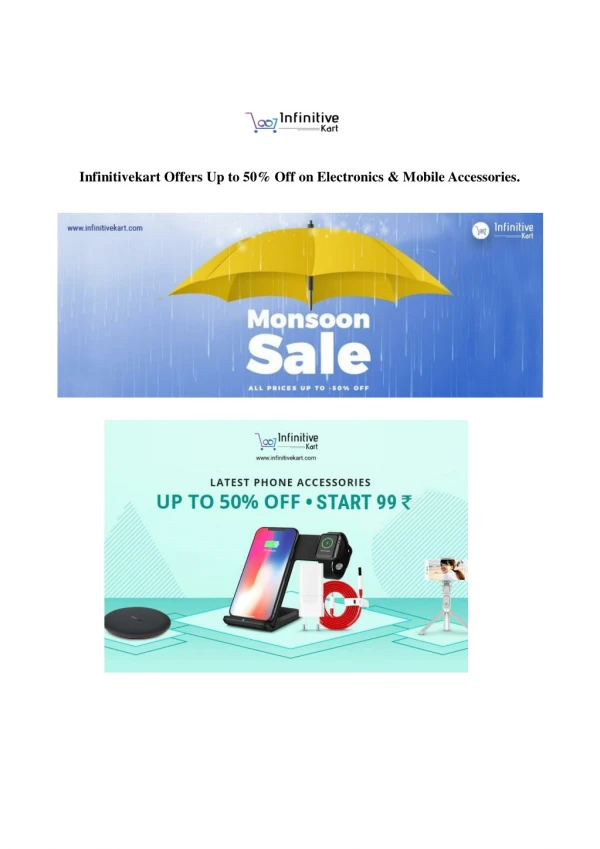 Infinitivekart Offers Up to 50% Off on Electronics & Mobile Accessories.