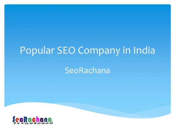 Popular SEO Company in India SeoRachana