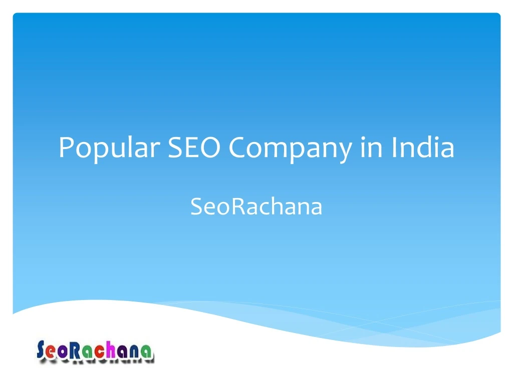 popular seo company in india