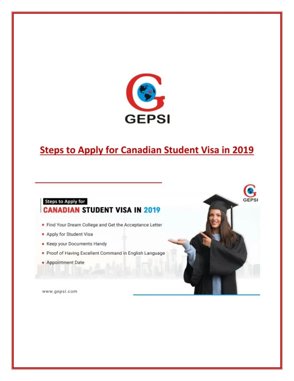 Important Steps to Apply for Canada study Visa