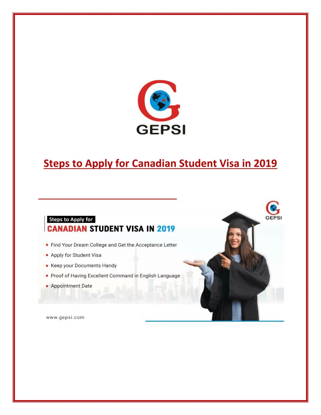 steps to apply for canadian student visa in 2019