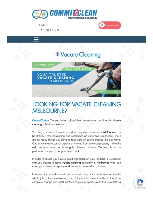 Best Vacate cleaning Service in Melbourne - Commit2clean