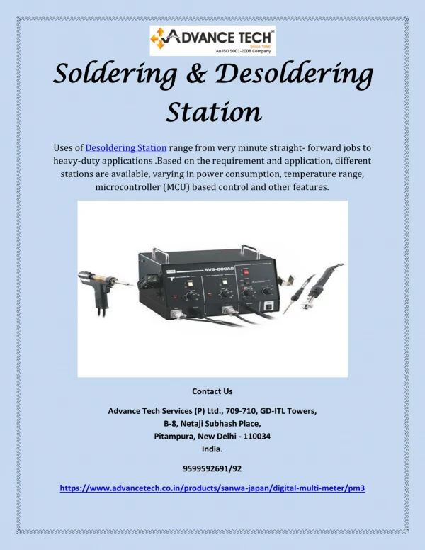 Looking for Desoldering Station online