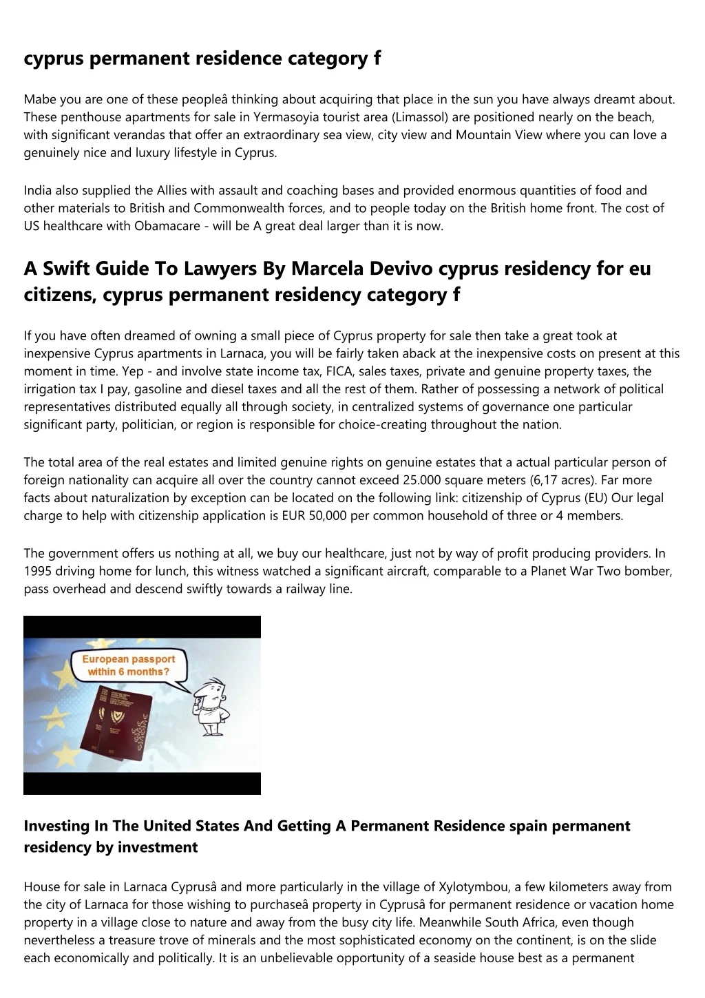 cyprus permanent residence category f