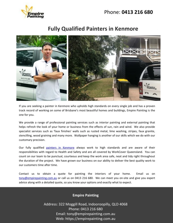 Fully Qualified Painters in Kenmore