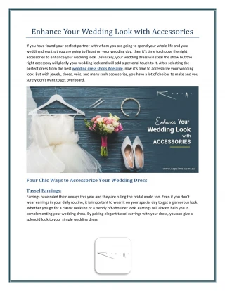 Some Elegant Accessories to Enhance Your Wedding Look - slide 1