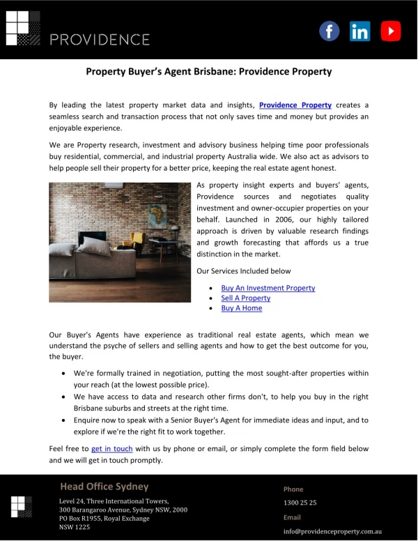 Property Buyer’s Agent Brisbane: Providence Property