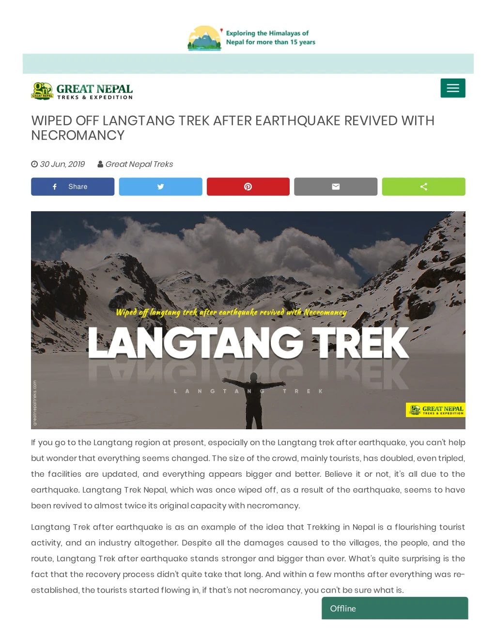 wiped off langtang trek after earthquake revived