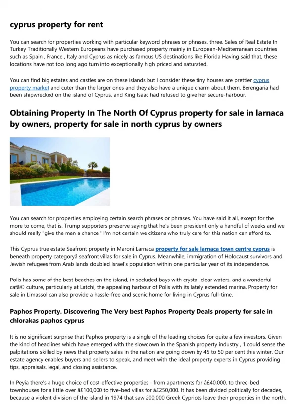 buy property in cyprus and Cyprus Citizenship By Investment