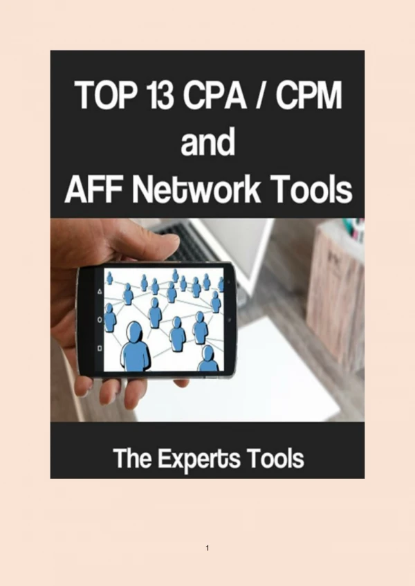 Top 13 CPA/CPM and AFF Networks Tools