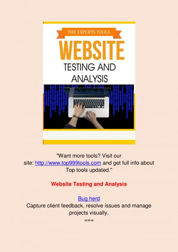 Website Testing and Analysis
