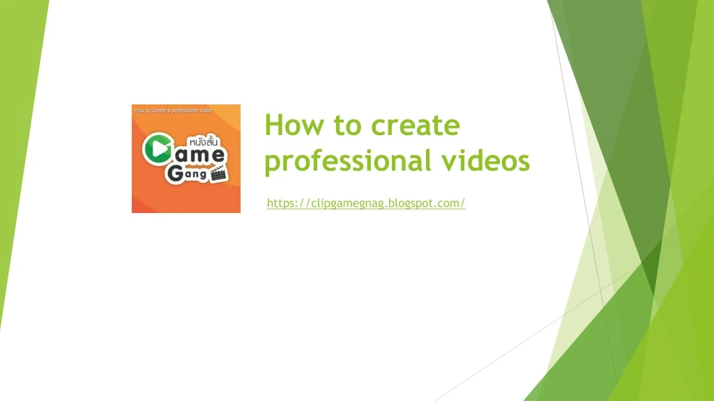 how to create professional videos