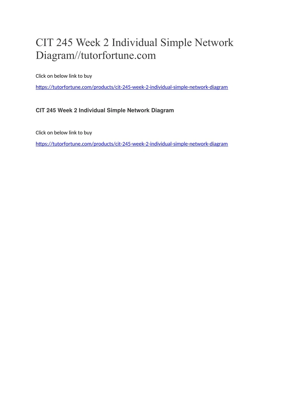 cit 245 week 2 individual simple network diagram