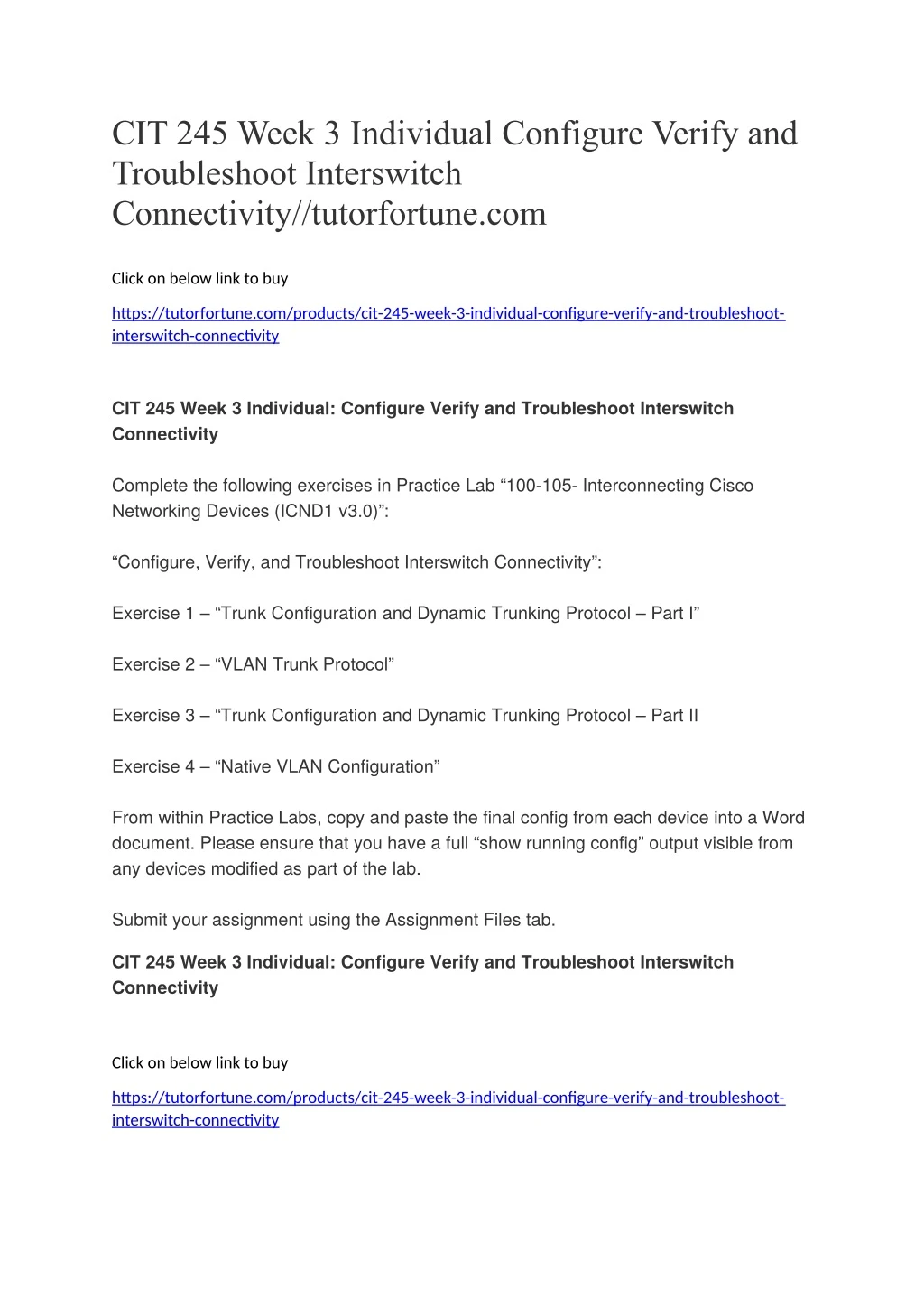 cit 245 week 3 individual configure verify