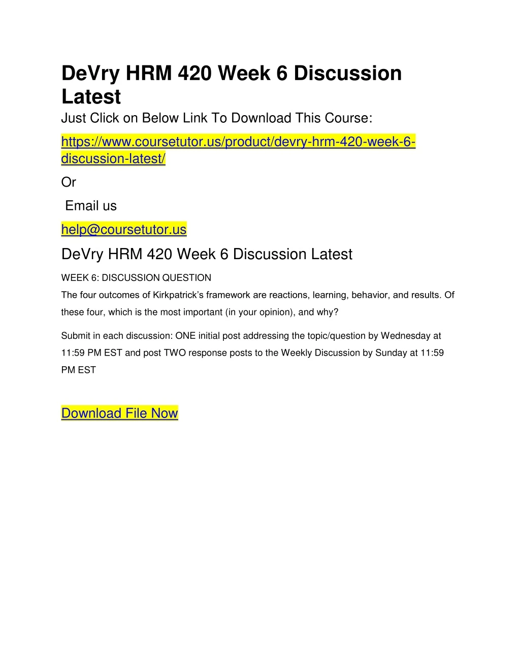 devry hrm 420 week 6 discussion latest just click