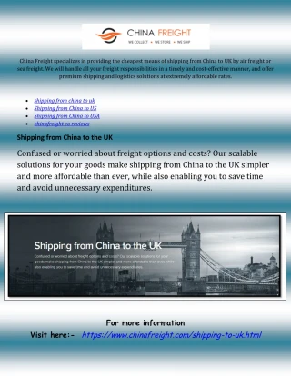 Shipping from China to US - slide 1