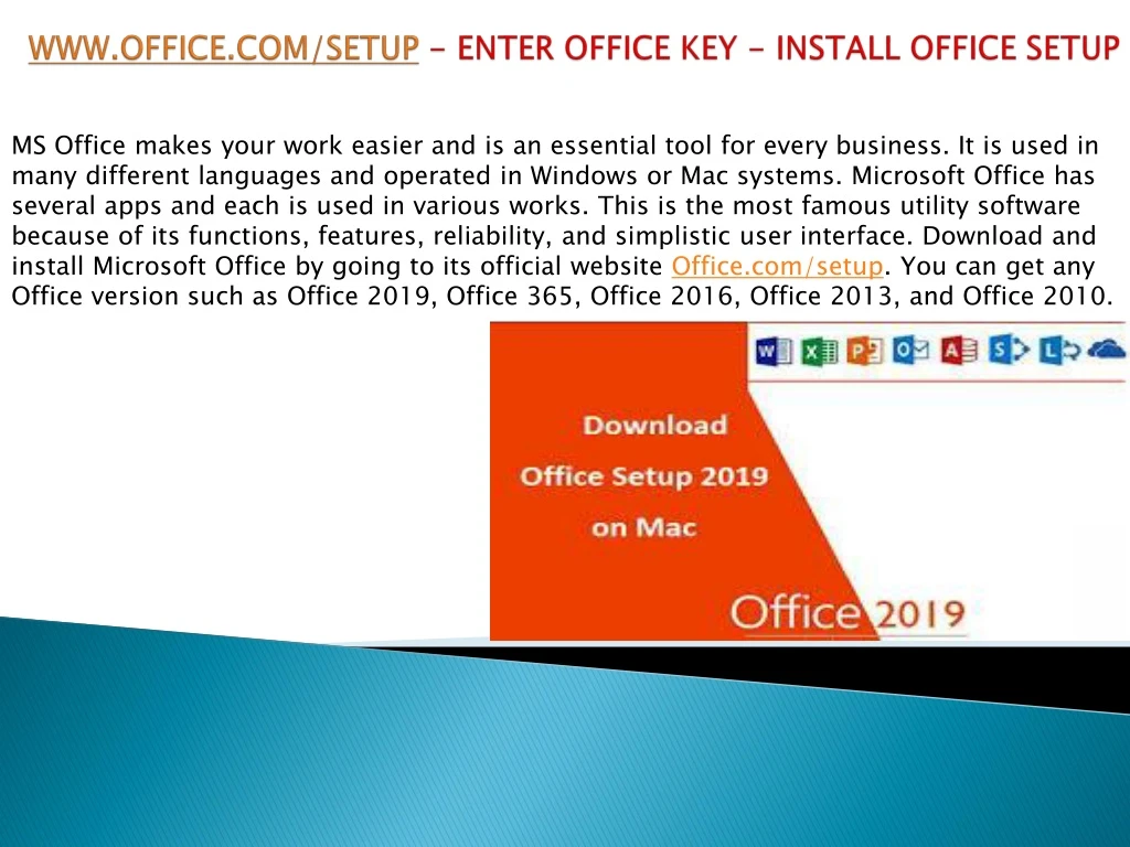 www office com setup enter office key install office setup