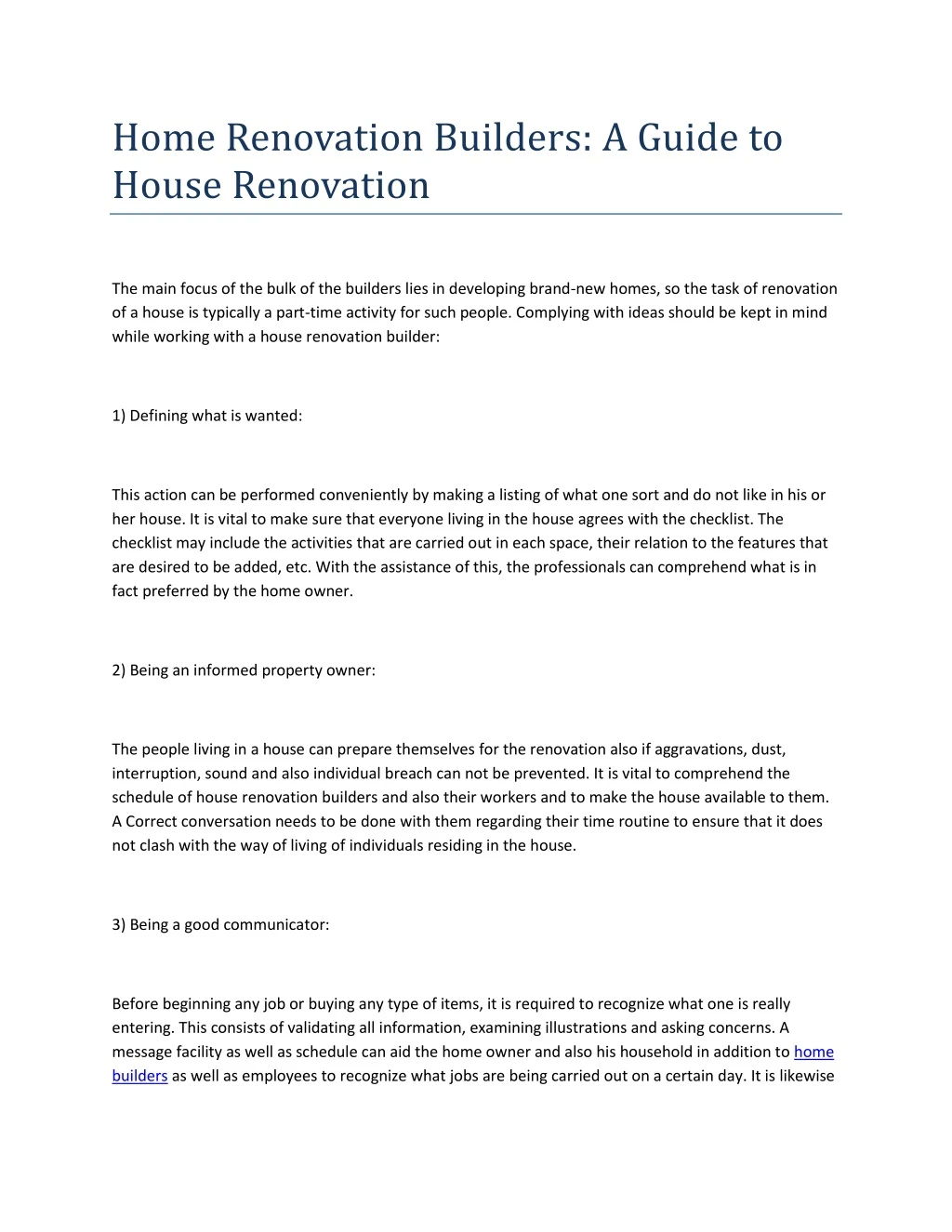 home renovation builders a guide to house
