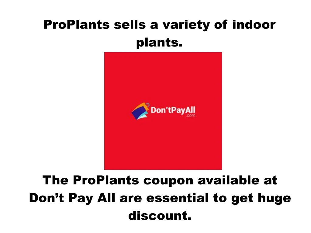 proplants sells a variety of indoor plants