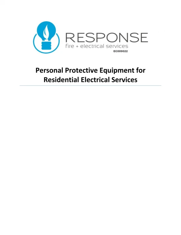 Personal Protective Equipment for Residential Electrical Services