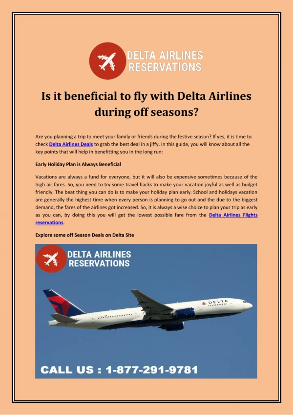 Is it beneficial to fly with Delta Airlines during off seasons?
