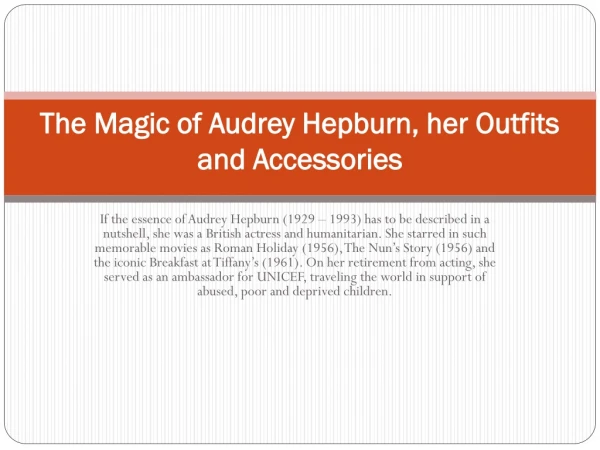 The Audrey Hepburn collection