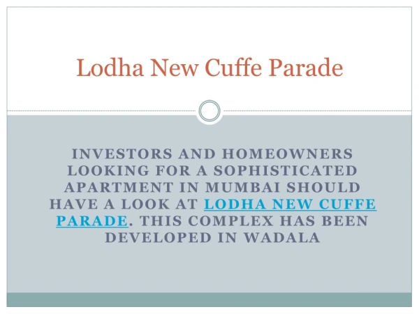 New Cuffe Parade - Buy 2 & 3 BHK Flats in Wadala Call 8130629360