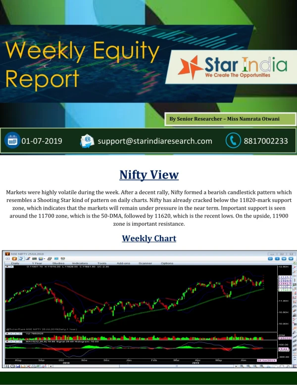 Equity Intraday Tips, Nifty Future Tips- Weekly Equity Report