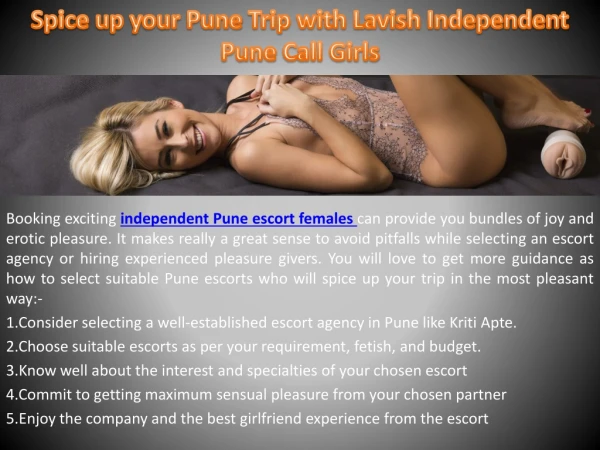 Spice up your Pune Trip with Lavish Independent Pune Model