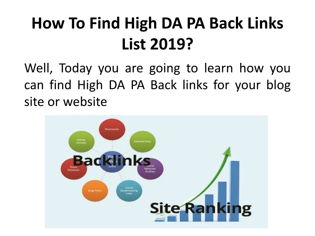 how to find high da pa back links list 2019