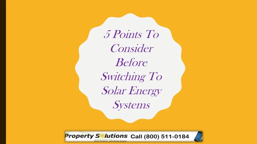5 points to consider before switching to solar
