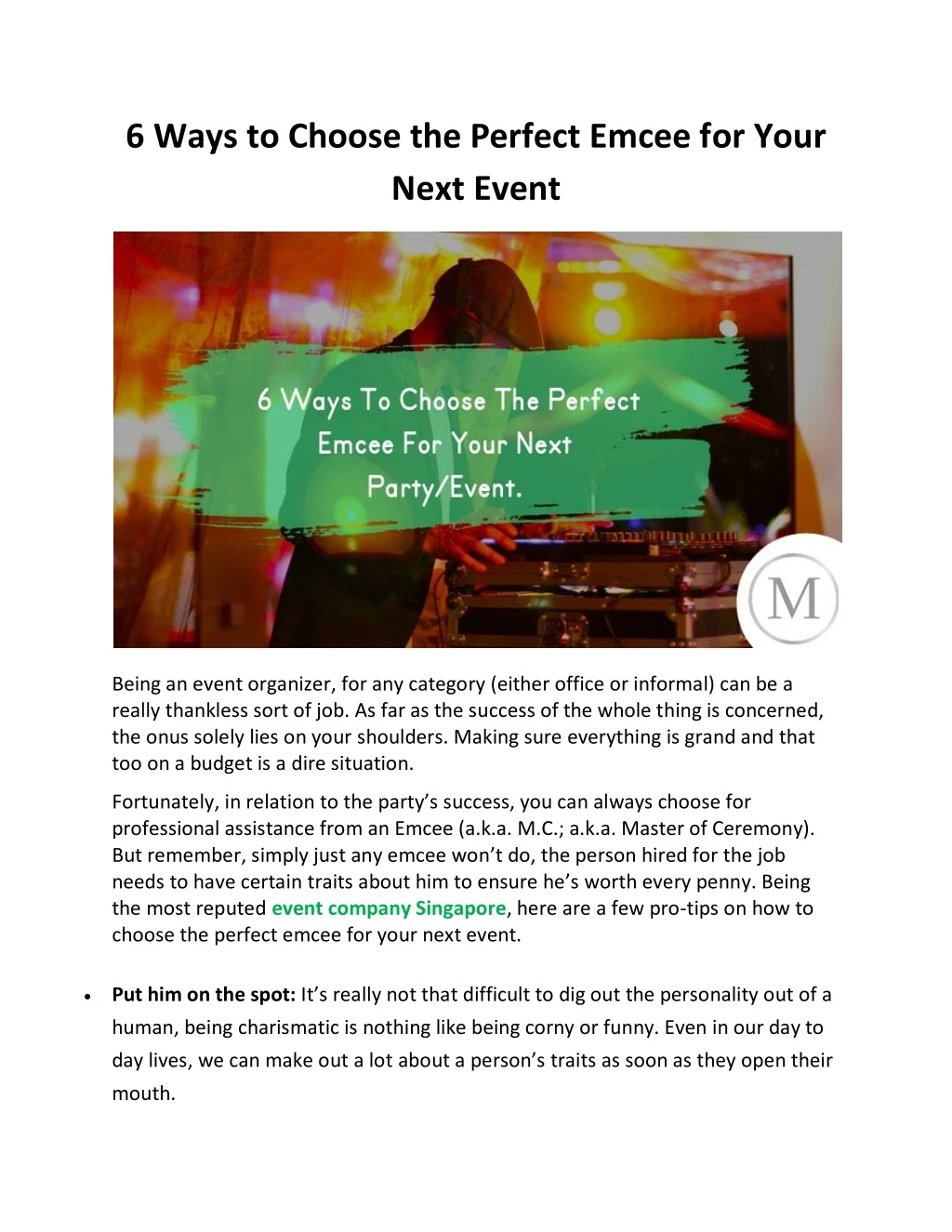 6 ways to choose the perfect emcee for your next