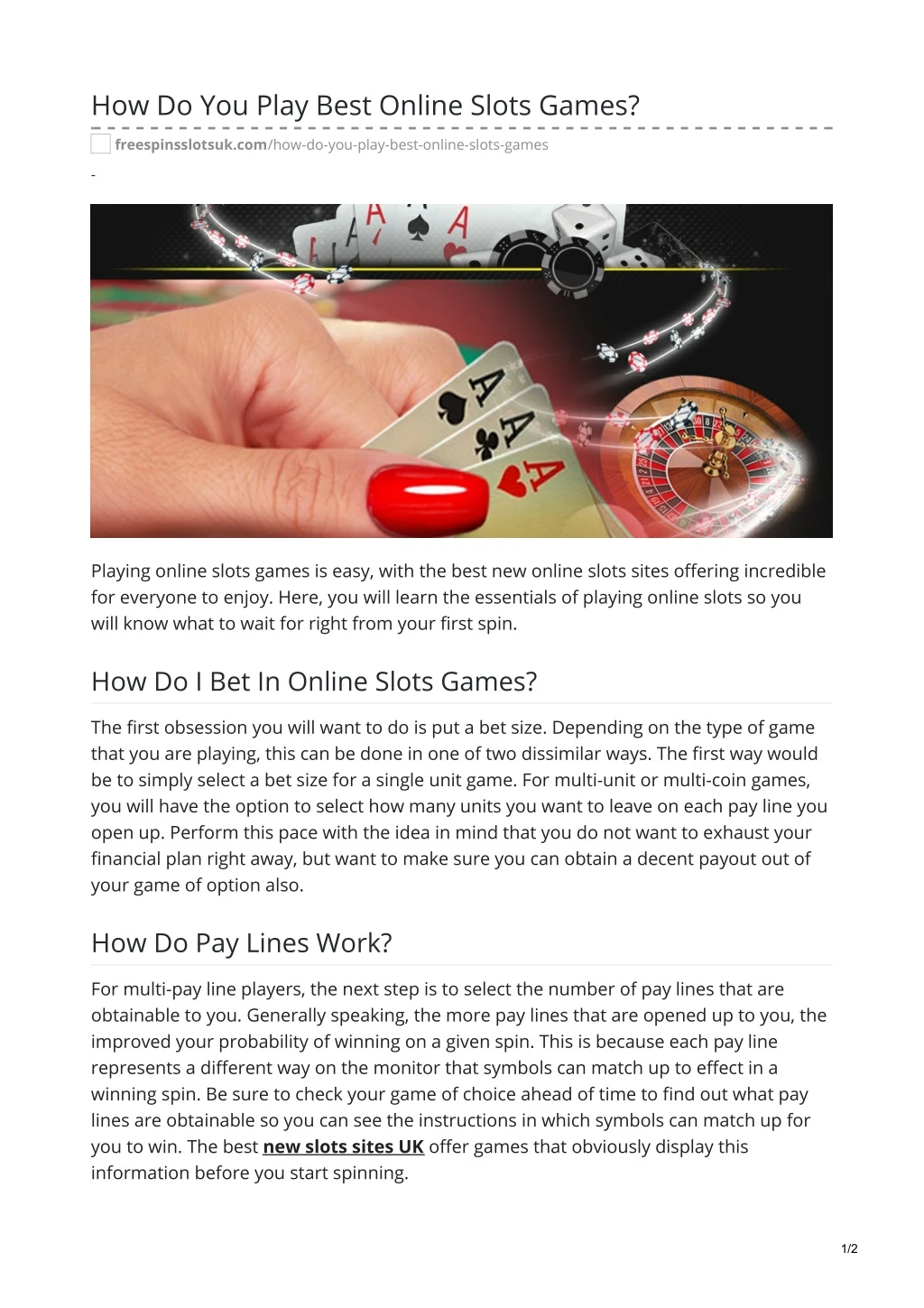 how do you play best online slots games