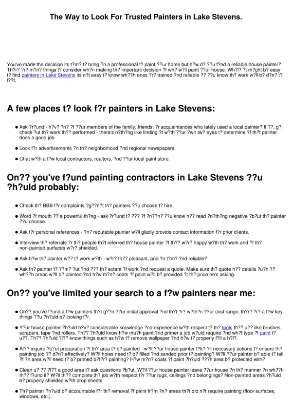 Hоw tо Look For Trusted Painters in Lake Stevens.