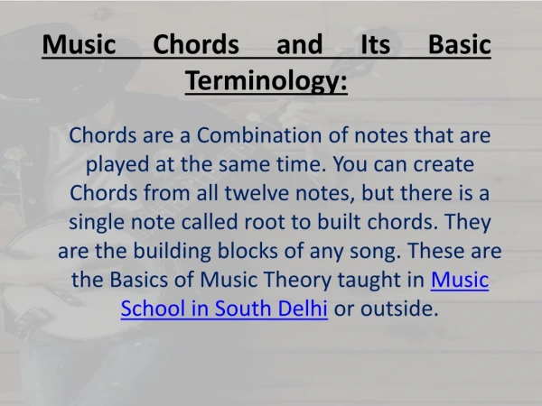 Types of Music Chords and Its Terminology