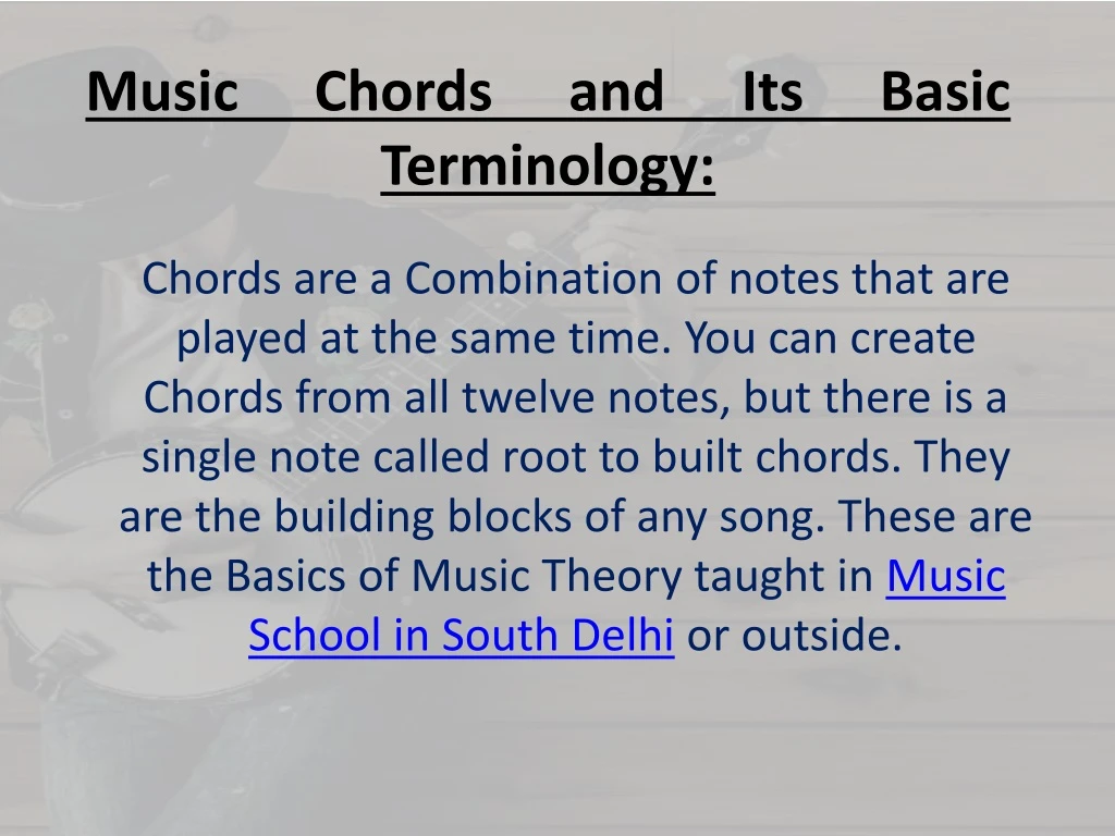 music chords and its basic terminology