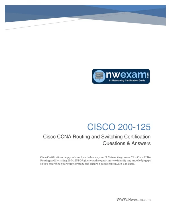 Latest Cisco CCNA Routing and Switching (200-125) Questions and answers PDF