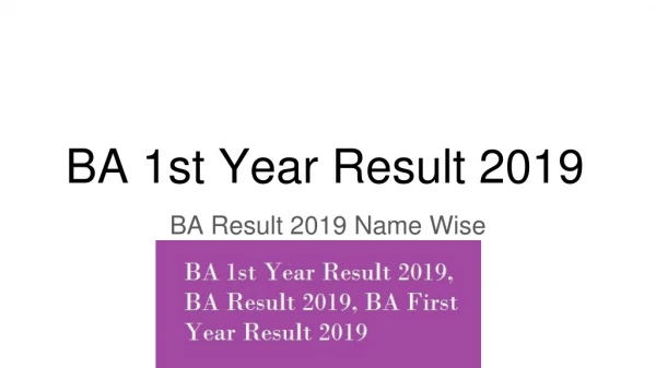 BA 1st Year Result 2019