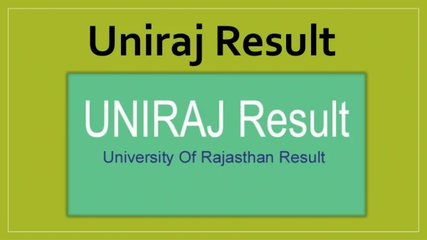 UNIRAJ Result 2019 (Released)-Check Rajasthan University B.com Result