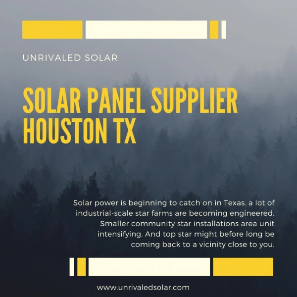 Solar Panel Supplier Houston TX