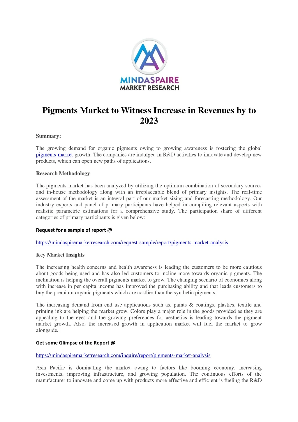 pigments market to witness increase in revenues