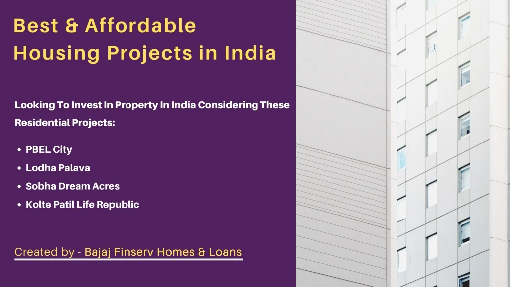 best affordable housing projects in india