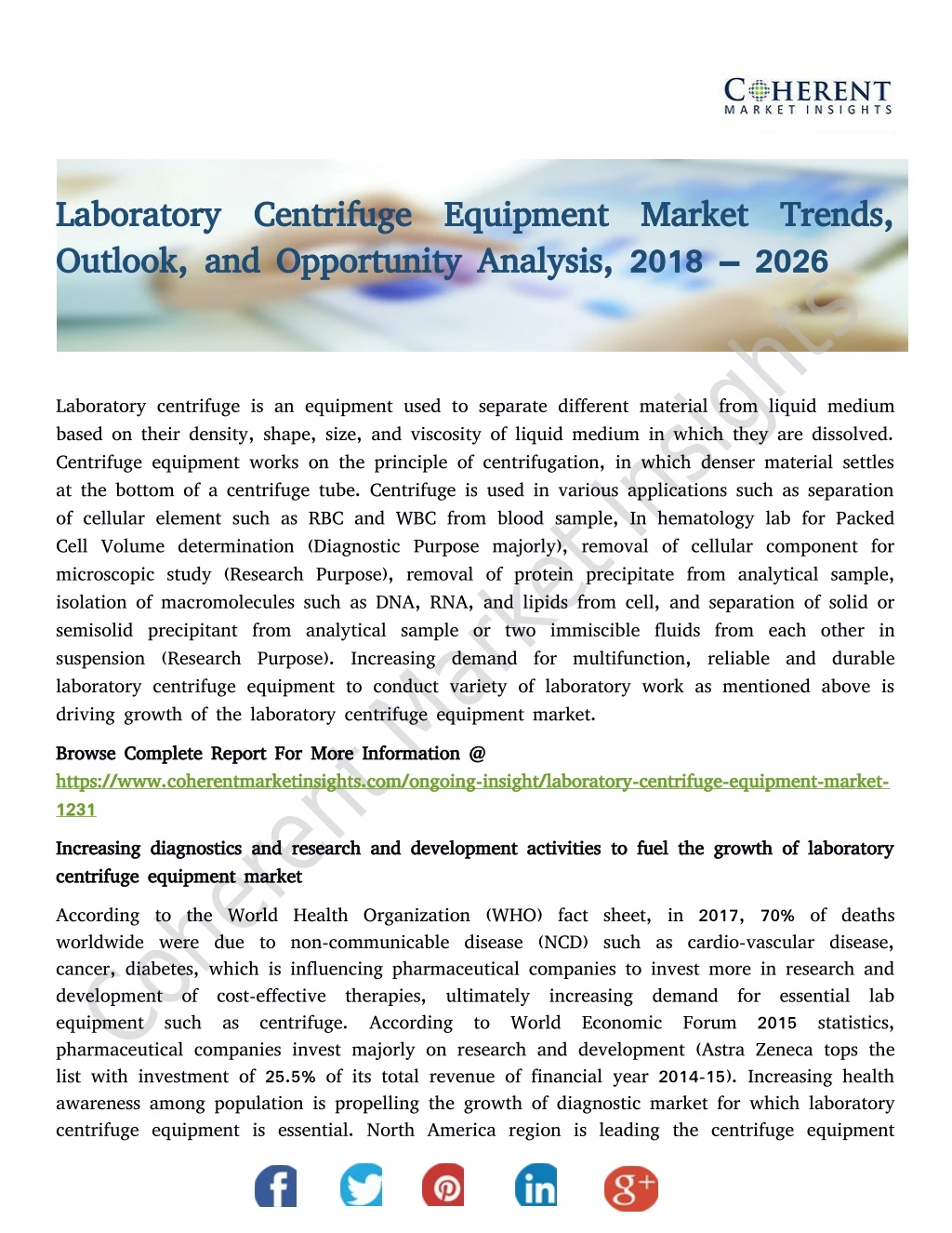 laboratory centrifuge equipment market trends