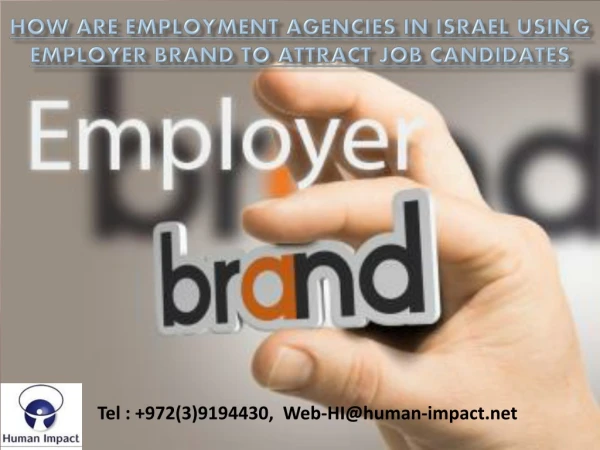 How are employment agencies in Israel using employer brand to attract job candidates?