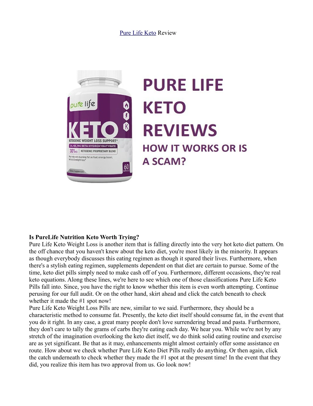 pure life keto review