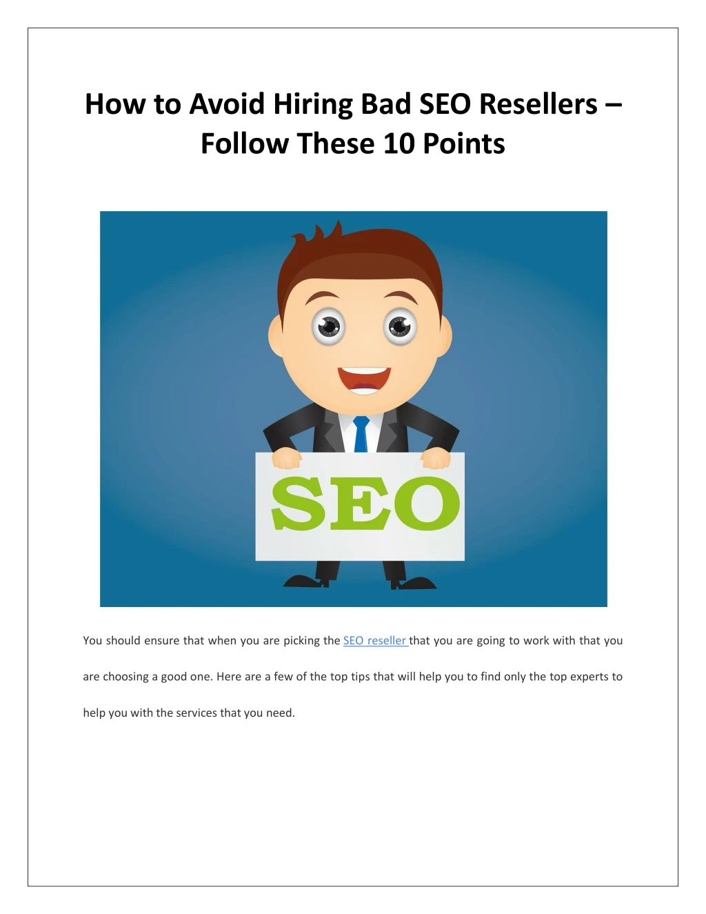 how to avoid hiring bad seo resellers follow