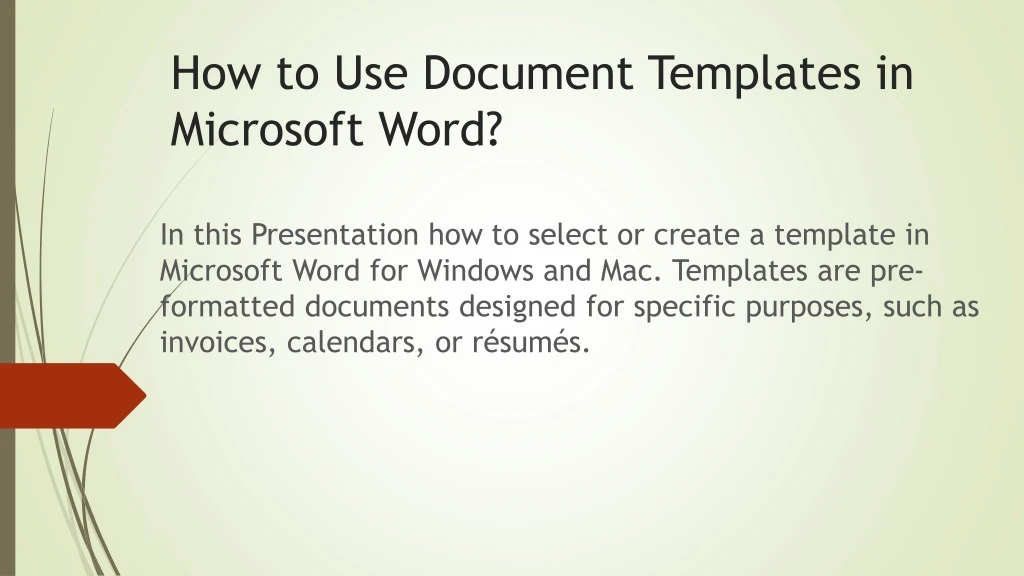 how to use document templates in microsoft word